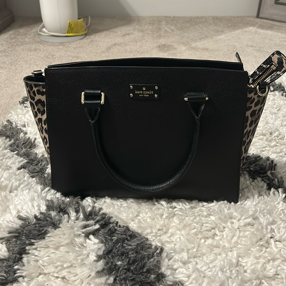 Black and Leopard Kate Spade Purse